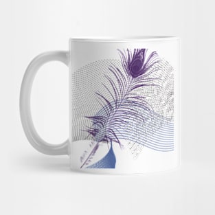 abstract geometric peacock feather Mug